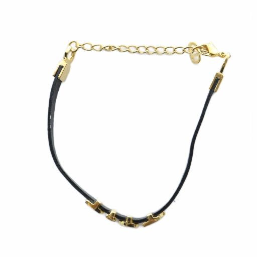 Christian Dior Bracelet Accessories Bangle Leather Logo Engraved Gold Color — view 3