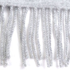 Hermes 100% Cashmere Logo Leather Patch Neolo Cabasol Striped Fringe Scarf — view 5