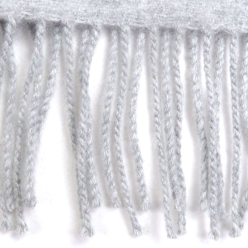 Hermes 100% Cashmere Logo Leather Patch Neolo Cabasol Striped Fringe Scarf — view 5