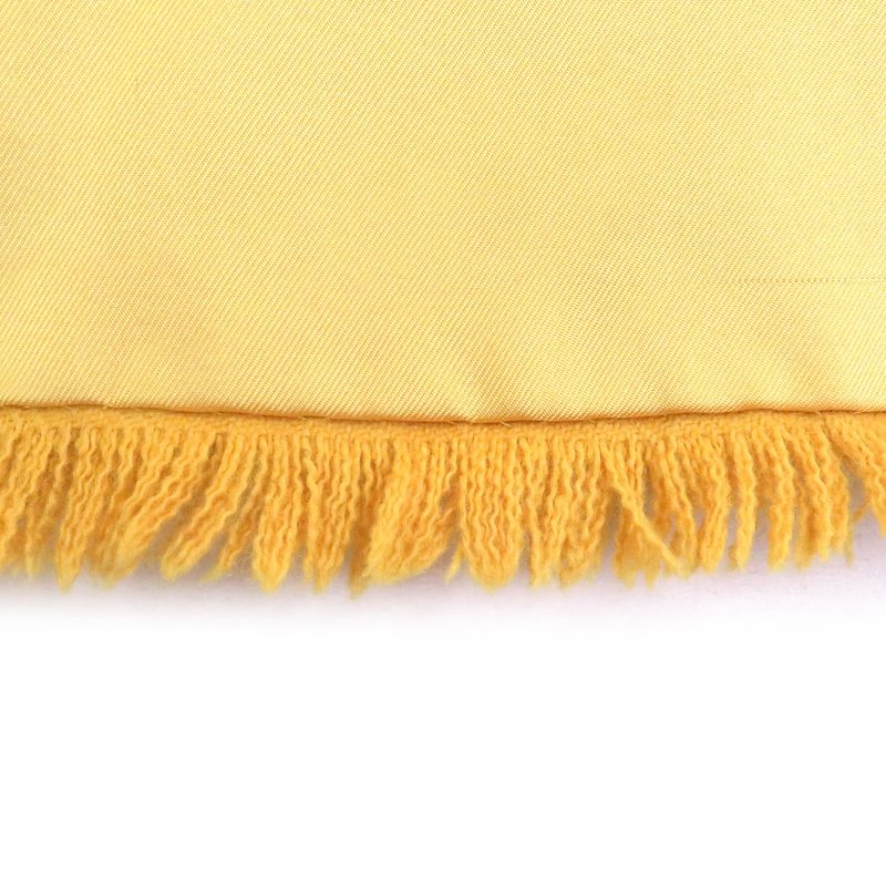 Hermes Silk Angora Deer Allover Fringe Shawl Scarf Yellow — view 5