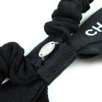 Chanel 24 B Coco Mark Logo Ribbon Chouche Hair Tie Accessory Black White — view 5
