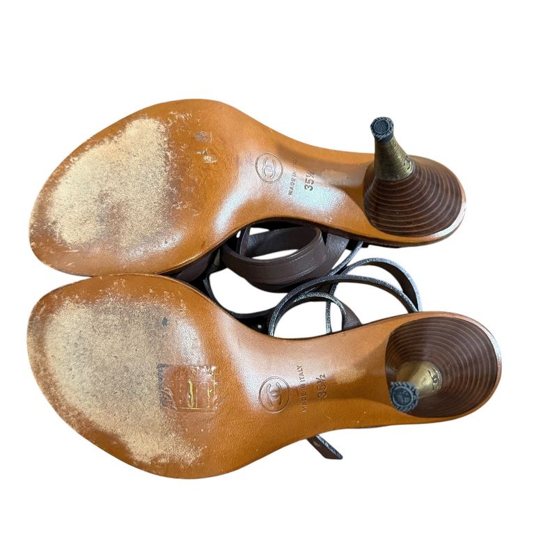 Chanel Coco Mark Leather Ankle Strap Sandals Size 35 1 2 — view 7