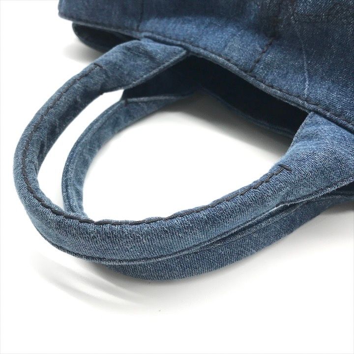 Prada Canapa 2-Way Shoulder Tote Hand Denim Blue — view 6
