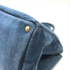 Prada Canapa 2-Way Shoulder Tote Hand Denim Blue — view 5