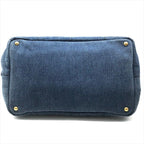 Prada Canapa 2-Way Shoulder Tote Hand Denim Blue — view 3