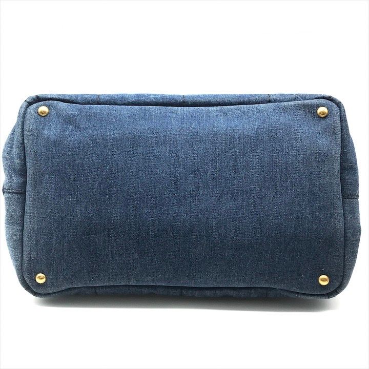 Prada Canapa 2-Way Shoulder Tote Hand Denim Blue — view 3