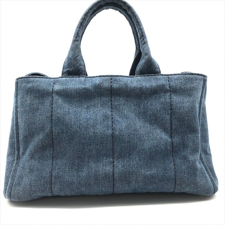 Prada Canapa 2-Way Shoulder Tote Hand Denim Blue — view 2