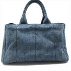 Prada Canapa 2-Way Shoulder Tote Hand Denim Blue — view 2