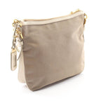 Prada Shoulder Bag Logo Jacquard Beige Ivory Canvas Leather — view 2