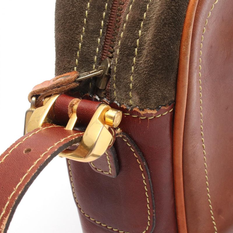 Loewe Shoulder Bag Anagram Khaki Brown Suede Leather — view 9