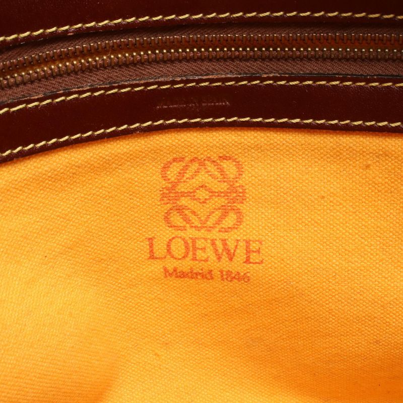Loewe Shoulder Bag Anagram Khaki Brown Suede Leather — view 4