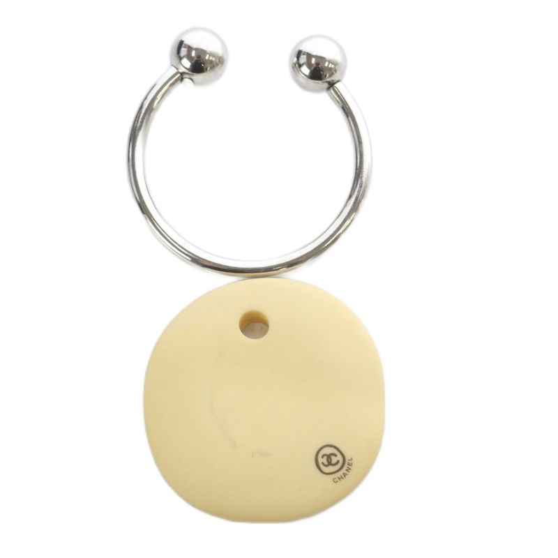 Chanel Vintage Craft Design Coco Mark Key Ring Holder Ivory YO27 OH — view 8