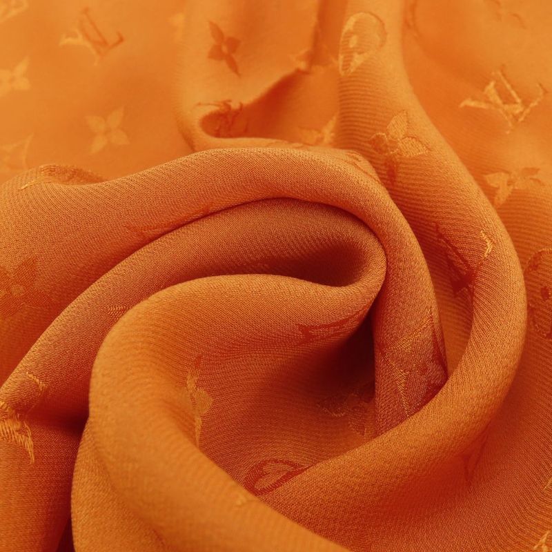 Louis Vuitton Scarf Carre Monaco Silk Orange Accessories Apparel Women — view 9