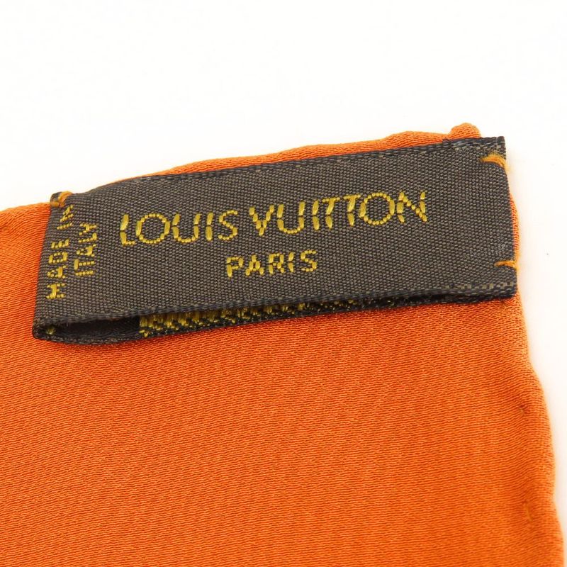 Louis Vuitton Scarf Carre Monaco Silk Orange Accessories Apparel Women — view 6