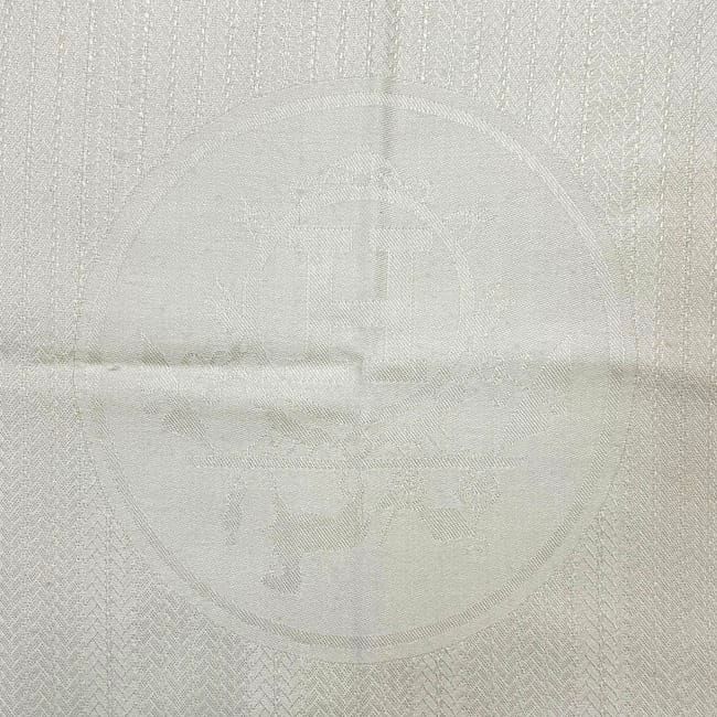 Hermes Shawl White Beige Rebliss Cleaned — view 8