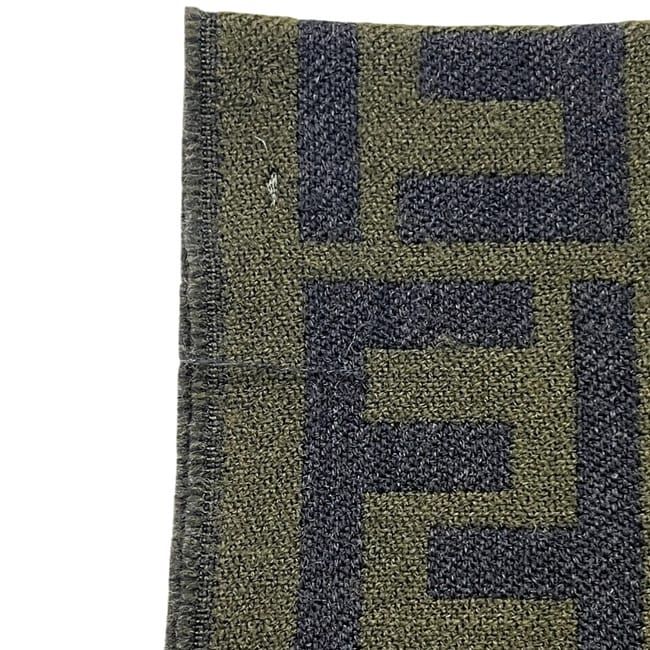 Fendi Scarf Khaki Green Zucca Cleaned Wool — view 5