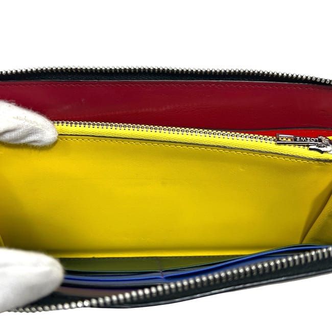 Loewe Round Zipper Long Wallet Rainbow Black — view 6