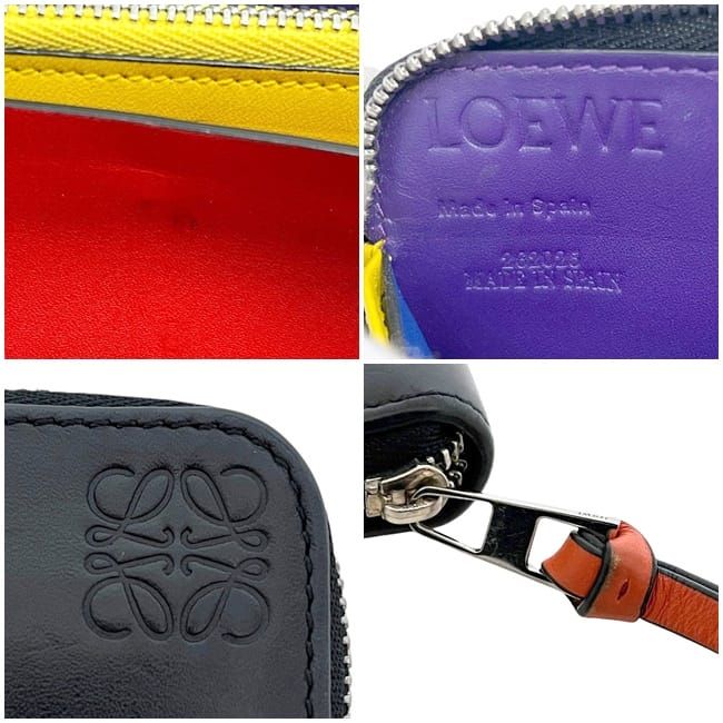 Loewe Round Zipper Long Wallet Rainbow Black — view 9