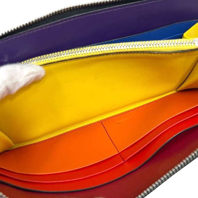 Loewe Round Zipper Long Wallet Rainbow Black — view 5