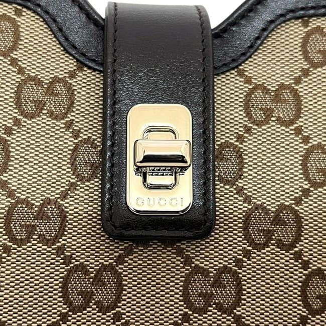 Gucci Shoulder Bag Moonside Beige Brown GG Canvas — view 8