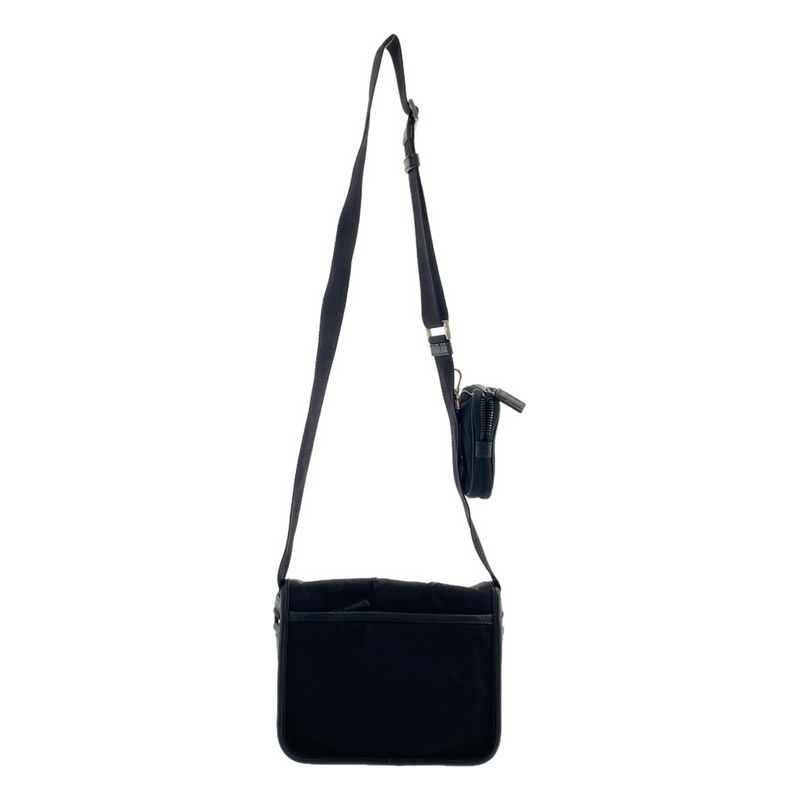 Prada 2 Vd034 Pattina Re-Nylon Saffiano Leather Shoulder Bag Black — view 2
