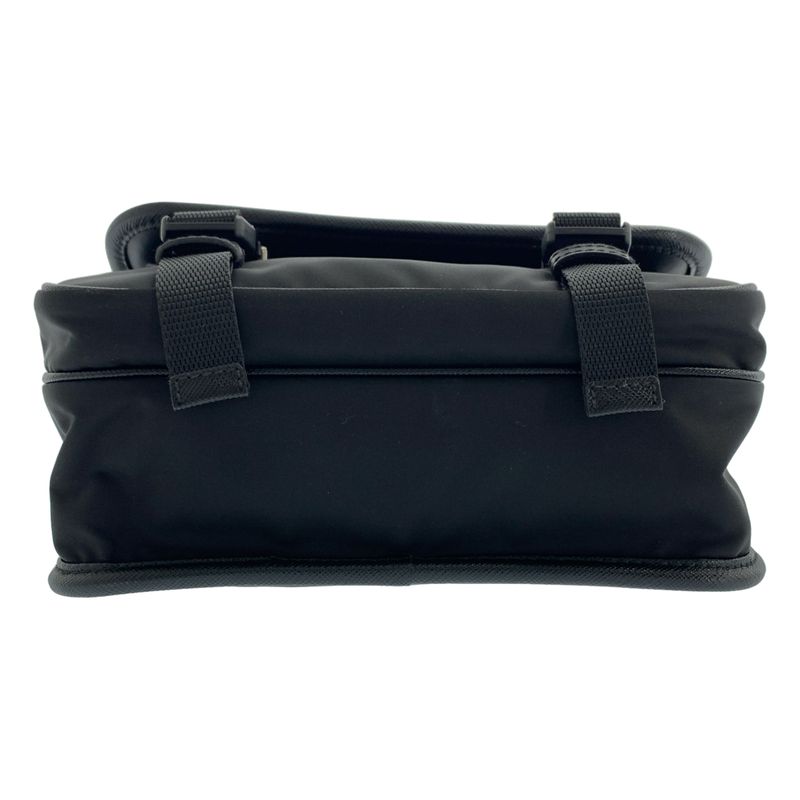 Prada 2 Vd034 Pattina Re-Nylon Saffiano Leather Shoulder Bag Black — view 7