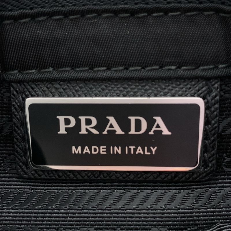 Prada 2 Vd034 Pattina Re-Nylon Saffiano Leather Shoulder Bag Black — view 6