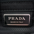 Prada 2 Vd034 Pattina Re-Nylon Saffiano Leather Shoulder Bag Black — view 6