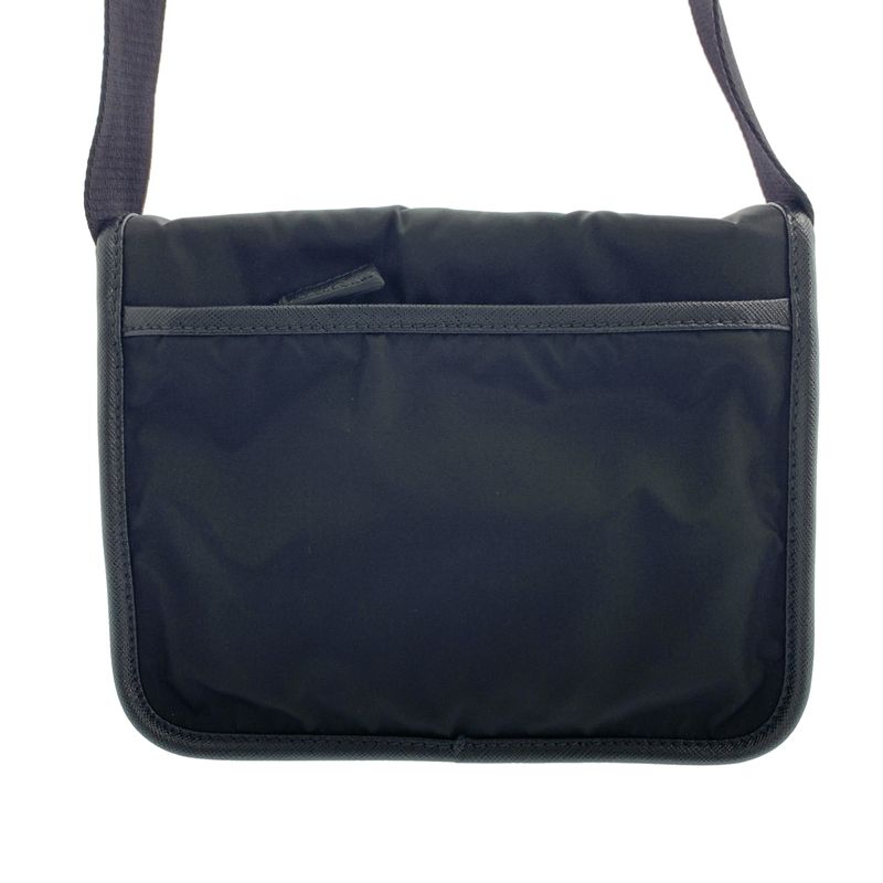 Prada 2 Vd034 Pattina Re-Nylon Saffiano Leather Shoulder Bag Black — view 4