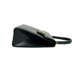 Celine Vintage Circle Logo Hardware Leather 2-Way Shoulder Bag Black