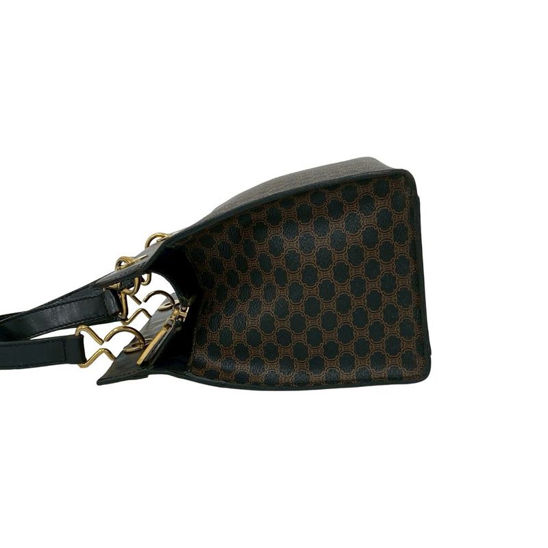 Celine Vintage Macadam Blason Pattern Leather Handbag Mini Tote Bag