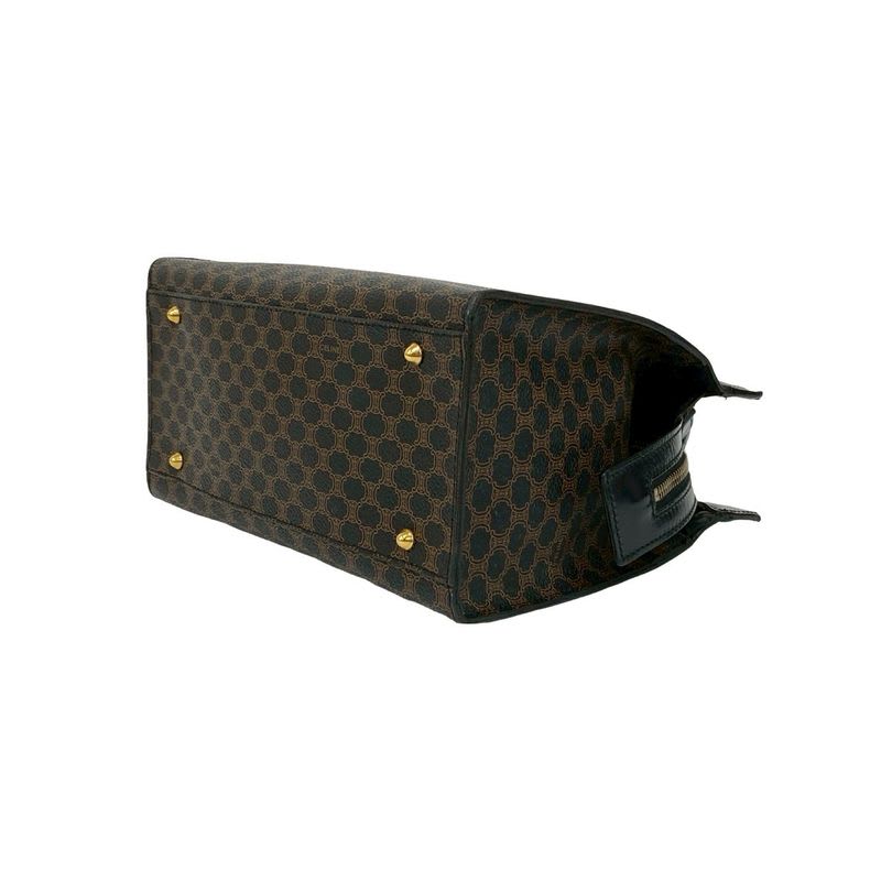 Celine Vintage Macadam Blason Pattern Leather Handbag Mini Tote — view 9