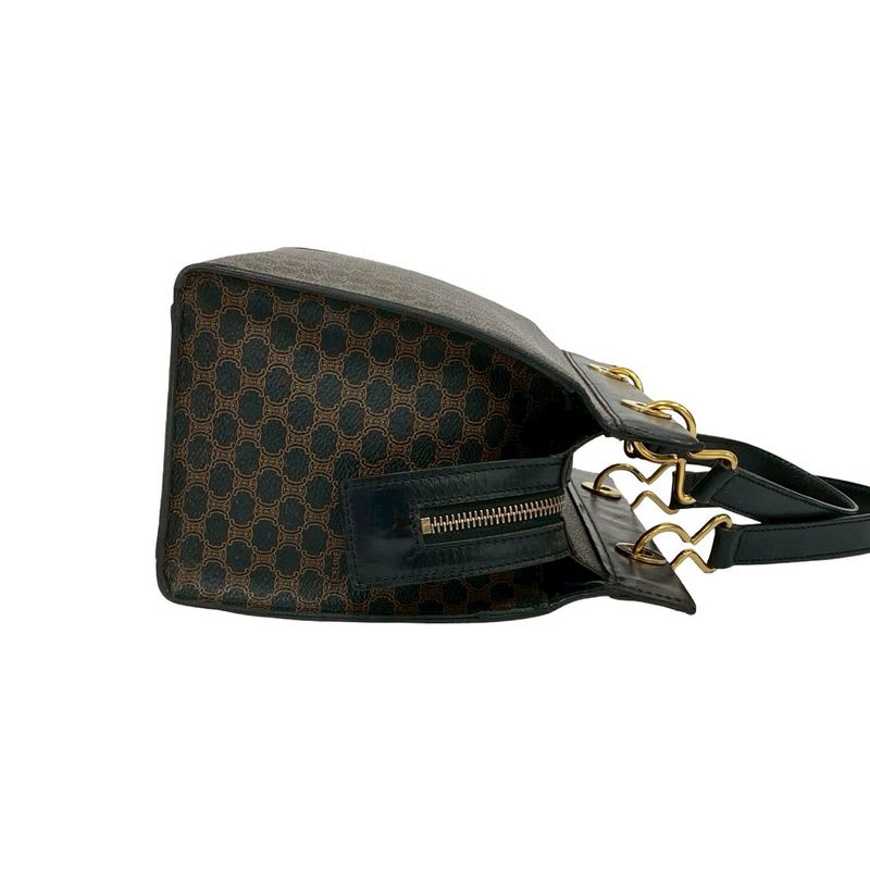 Celine Vintage Macadam Blason Pattern Leather Handbag Mini Tote Bag