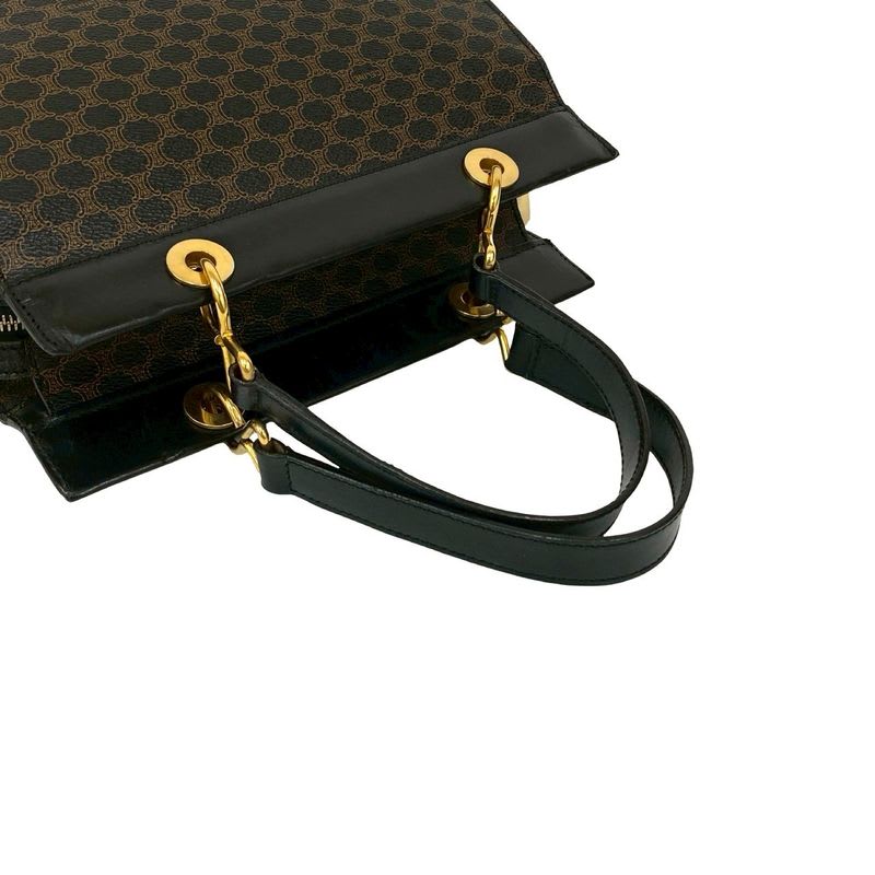 Celine Vintage Macadam Blason Pattern Leather Handbag Mini Tote Bag