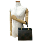 Celine Vintage Macadam Blason Pattern Leather Handbag Mini Tote Bag