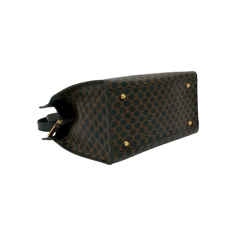Celine Vintage Macadam Blason Pattern Leather Handbag Mini Tote Bag