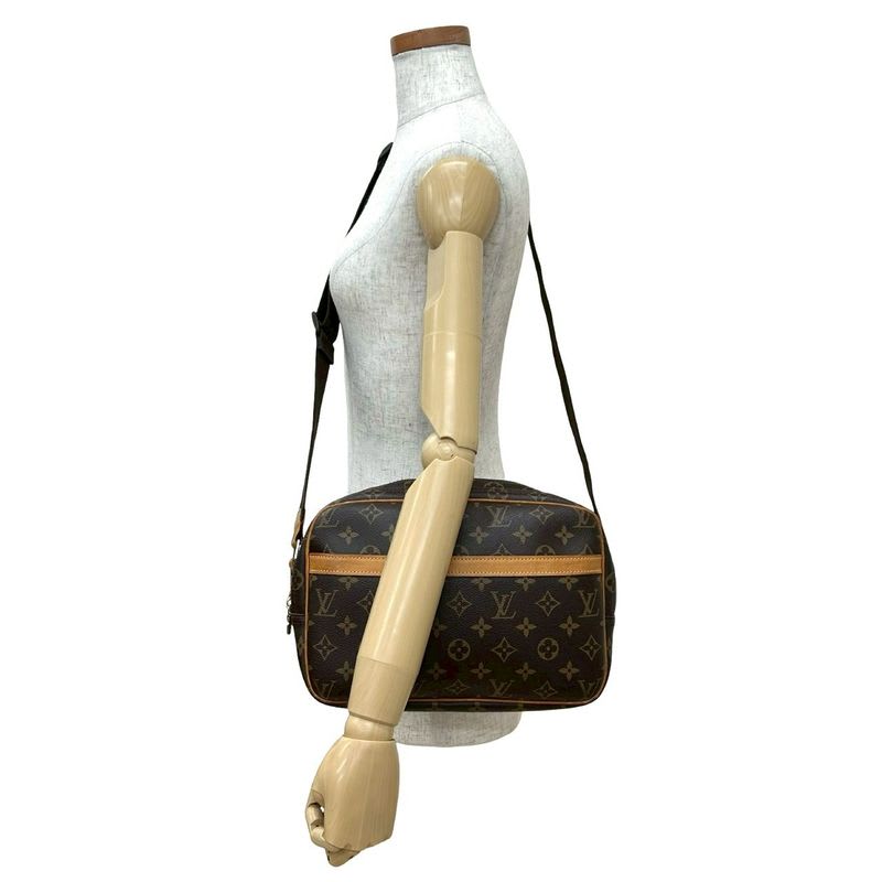 Louis Vuitton Vintage Reporter PM Monogram Leather Shoulder Bag Pochette Brown — view 3
