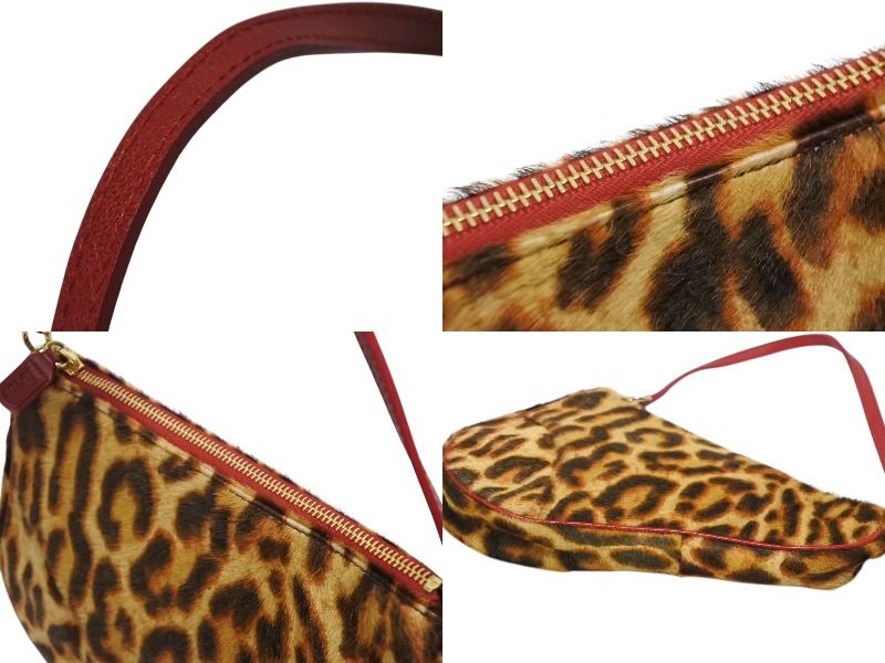 Dior Saddle Pouch Leopard Print Calf Hair Leather Galliano — view 6