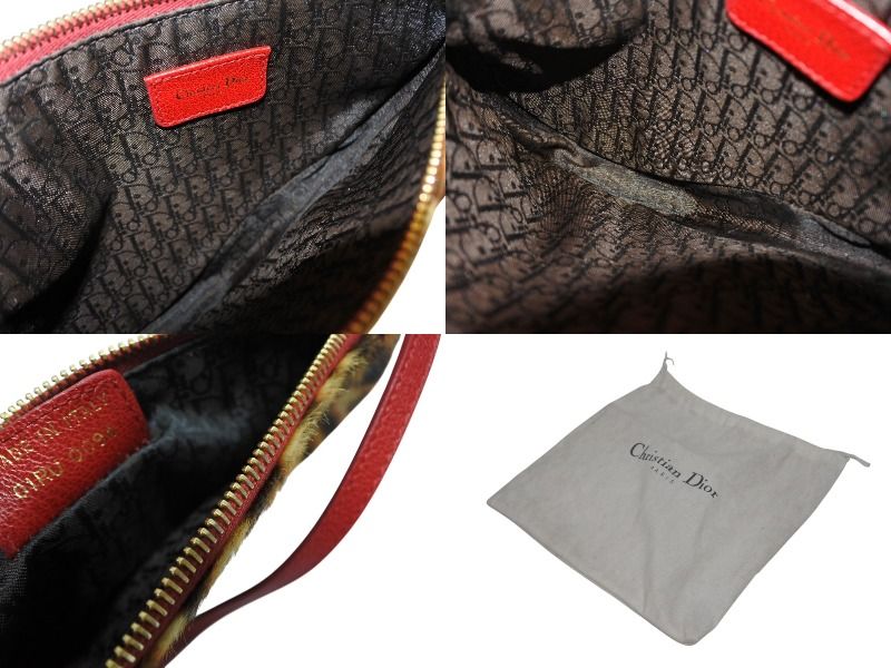 Dior Saddle Pouch Leopard Print Calf Hair Leather Galliano — view 8