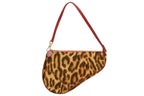 Dior Saddle Pouch Leopard Print Calf Hair Leather Galliano