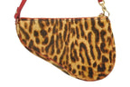 Dior Saddle Pouch Leopard Print Calf Hair Leather Galliano — view 3