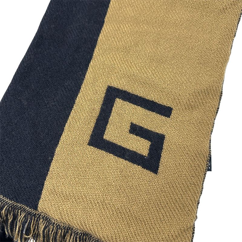 Gucci Scarf Shawl Wool Black Brown Logo Class Y Apparel — view 4