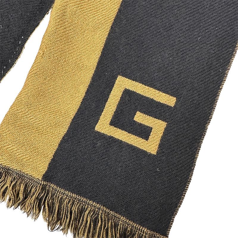 Gucci Scarf Shawl Wool Black Brown Logo Class Y Apparel — view 3
