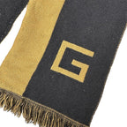 Gucci Scarf Shawl Wool Black Brown Logo Class Y Apparel — view 3