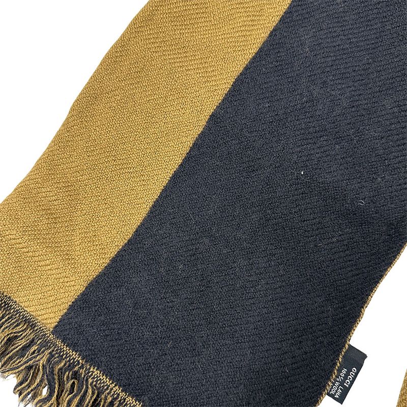 Gucci Scarf Shawl Wool Black Brown Logo Class Y Apparel — view 6