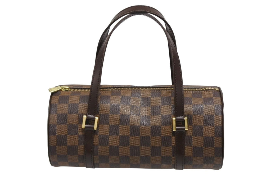 Louis Vuitton Handbag Drum Shape Tubular Damier Papillon 26 Brown Gold