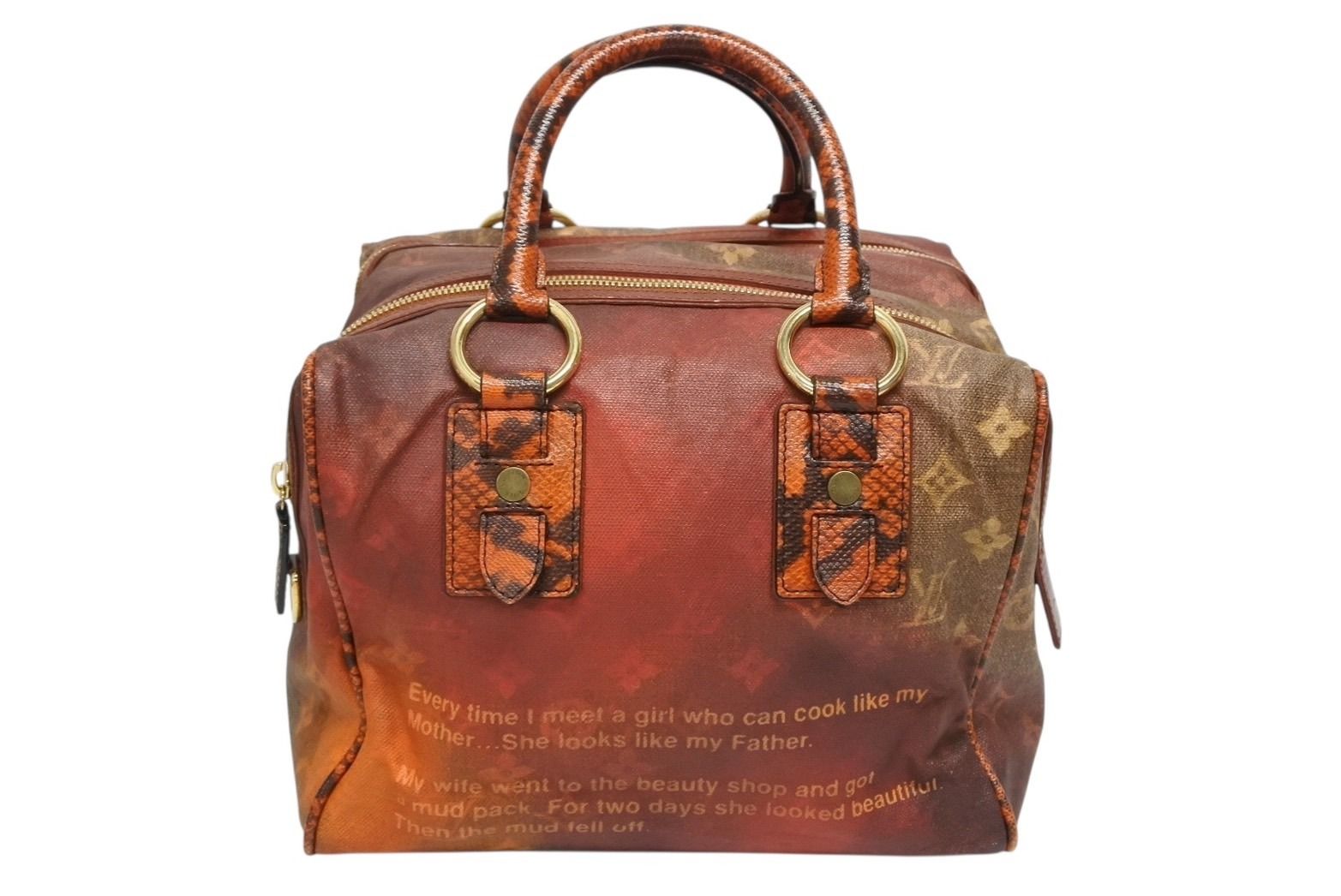 Louis Vuitton Richard Prince Jokes Man Crazy Handbag Rouge Gold