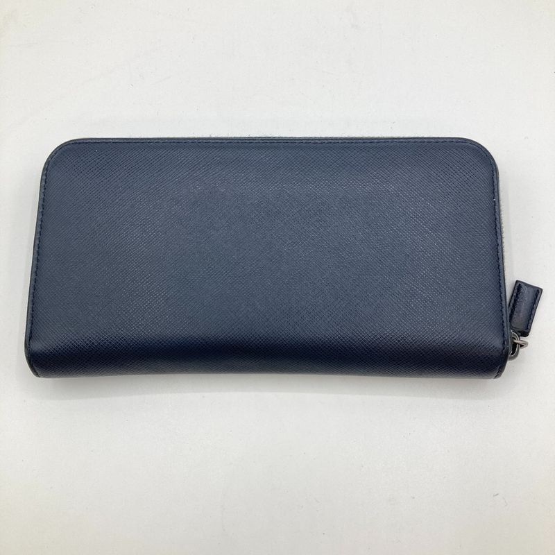 Prada Round Zipper Long Wallet 2 Ml317 Navy — view 4