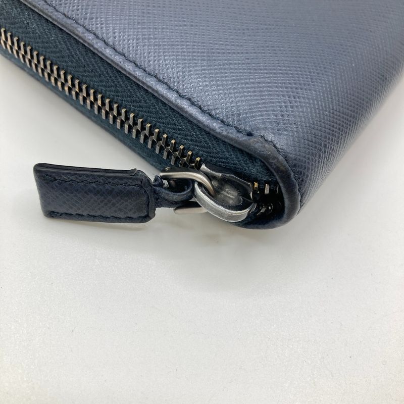 Prada Round Zipper Long Wallet 2 Ml317 Navy — view 6