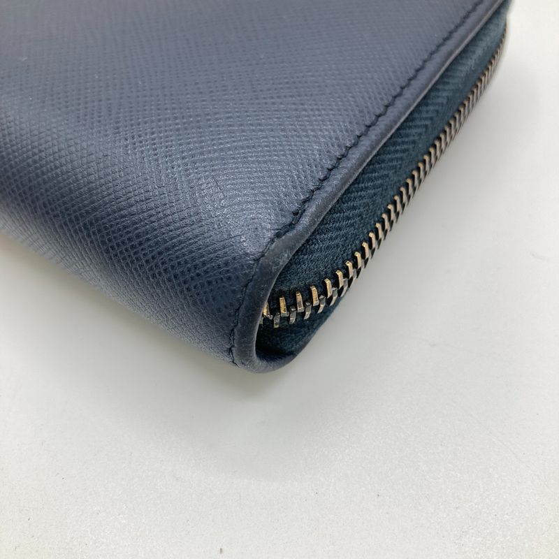 Prada Round Zipper Long Wallet 2 Ml317 Navy — view 5